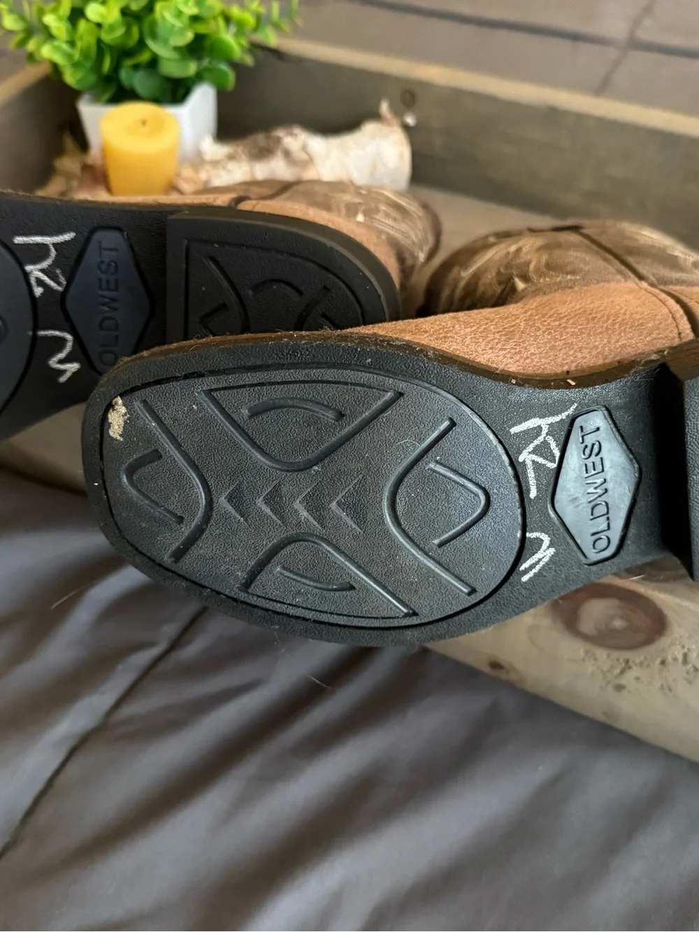 Old West Brown Western Cowboy Boots 2.5